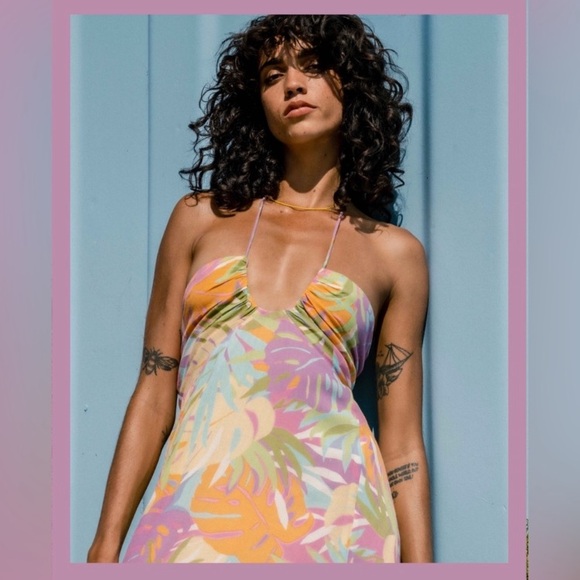 Billabong So Groovy Floral Tropical Pastel Maxi Dress - Picture 9 of 14